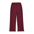 thumbnail image 6 of VISALY Linen Pants Women, Capris for Women Casual Summer Clearance, Women's Cotton and Linen Casual Pants Linen Pants for Women Summer, Cotton Pants for Women, 1 Pack (Burgundy, XXL), 6 of 7