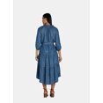 thumbnail image 3 of The Pioneer Woman Ruffle Neck Midi Dress, Women’s, Sizes S-3X, 3 of 5
