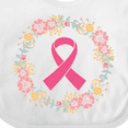 thumbnail image 4 of Inktastic Breast Cancer Pink Ribbon Awareness Wreath Girls Baby Bib, 4 of 4