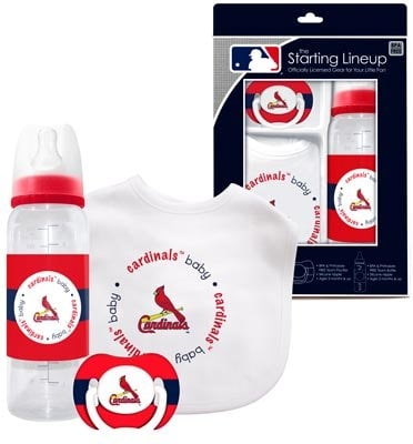 Saint Louis Cardinals Baby Three Piece Gift Set Feeding Bib Bottle Pacifier by Baby Fanatic