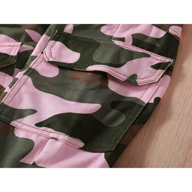EIMELI 1 6Y Kids Girls Tracksuit Suit Long Sleeve Letter Print Sweatshirt Camouflage Pants with Pockets Walmart
