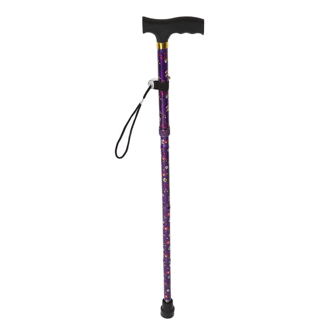 Canne Pliante pour Personnes Âgées, Canne de Marche Pliante avec Support, Canne de Marche Pliante avec Poignée, Hauteur Réglable, Imprimé, Canne Pliante pour Personnes Âgées, Support de Mouvement Portable