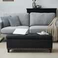 thumbnail image 4 of 43" Storage Ottoman Tufted Bed End Bench with Organization Faux Leather Foot Stool Toy Chest with Lid for Living Room, Bedroom, Entryway, Black, 4 of 13