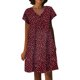 thumbnail image 1 of Gibobby Vestido corta de fiesta casual Vestido de camiseta corto suelto con cuello en V de lunares para mujer(Vino,XL), 1 of 4