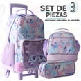 thumbnail image 1 of US Urban Juego Escolar Mochila con Carrito Lonchera y Estuche para Niños y Niñas  (morado mariposa), 1 of 6