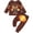 0-Brown149, variant on Tiijoy Thanksgiving Outfits for Boys Turkey Graphic Crewneck Sweatshirt Pants Clothes Set