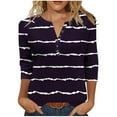 thumbnail image 1 of mfyjkho Tops Para Mujer, Camiseta Holgada Informal De Cuello Redondo Y Manga 3/4 Con Estampado Diario Para Mujer Tops Para Mujer Xl, 1 of 5