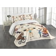 thumbnail image 3 of Ambesonne Animal Quilted Bedspread Set 3 Pcs, Circus Fun Athlete Horse, King Size, Multicolor, 3 of 5