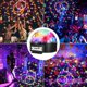 thumbnail image 5 of Familia de luz de escenario LED Luz de atmósfera KTV RGB bola mágica colorida control de sonido luz de bola mágica de cristal bluetooth seis colores (Bluetooth + tarjeta) bola mágica grande (con disco U) ER, 5 of 5