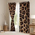 thumbnail image 3 of Homewish Fashion Leopard Print Black Out Curtains for Men, Cheetah Animal Curtains Pack of 2 (42x63 Each), Chic Brown Polkadots Bedroom Curtains, Blackout Curtains Room Decor, 3 of 6