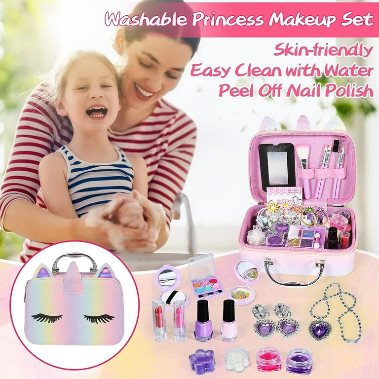 Kids Makeup Kit for Girl, 36Pcs Unicorn Washable Toddlers Makeup Set, Soft  to Skin&Non-Toxic Play Makeup Toys ,Real Makeup Supplies for Kid, Princess  Christmas Birthday Gifts for 5-12 Year Old Girls 