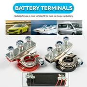 AUTOXBERT 2x Car Battery Terminals Connectors Clamps 3 Way Positive Negative Terminal Accessories 0.3lbs