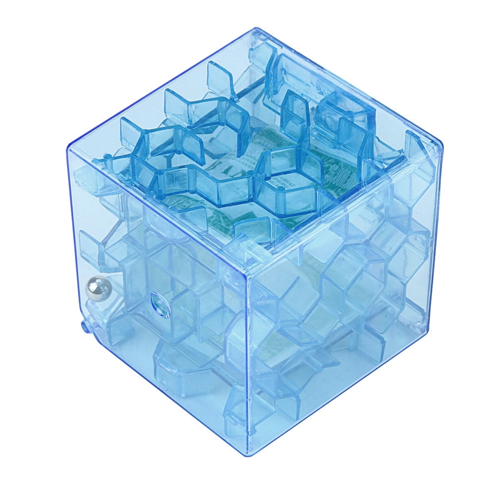 3D Cube puzzle money maze bank saving coin collection case box fun brain game Sh 