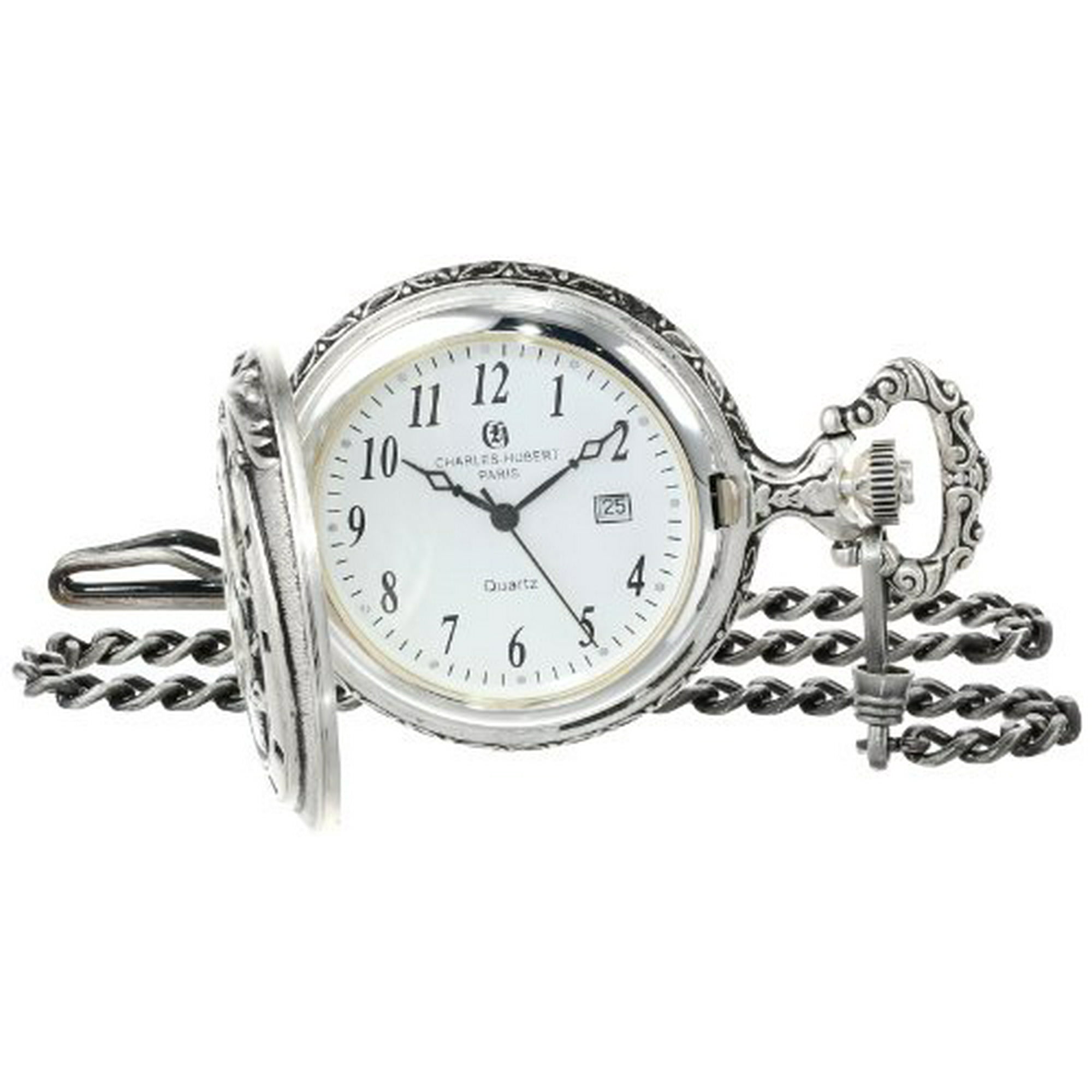 Charles-Hubert- Paris Brass Quartz Hunter Case Pocket Watch Charles-Hubert- Paris Brass Quartz Hunter Case Pocket Watch