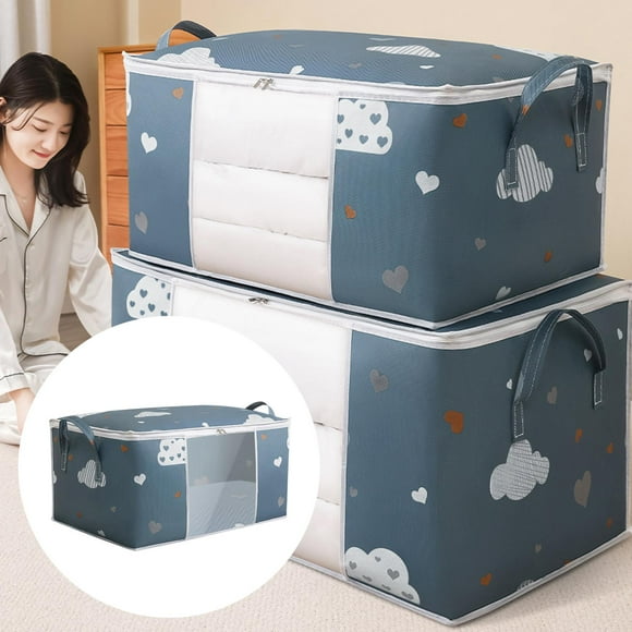 Bolsas de almacenamiento de edredón de ropa debajo de capacidad, con cremallera de doble capa, bolsa de ropa perfecl Organizador debajo de la cama