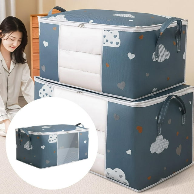 Bolsas de almacenamiento de edredón de ropa debajo de capacidad, con cremallera de doble capa, bolsa de ropa perfecl Organizador debajo de la cama