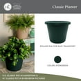 thumbnail image 3 of The HC Companies 17 Inch Round Classic Planter, Plastic Plant Pot, Evergreen, 3 of 8