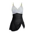 thumbnail image 4 of WAYUTE One Piece Swimsuit Women Backless Contrast Color Rash Guard Monokini Swimdress Tummy Control Cute Bathing Suit, 4 of 6