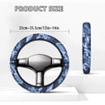 thumbnail image 5 of ZUXONGSY Blue Camo Golf Cart Steering Wheel Cover Universal Auto Accessories Sweat-Absorbent Club Car Interior Decor Protector Stretchable Steering Wheel Dust Cover Gifts for Friends Family, 5 of 7