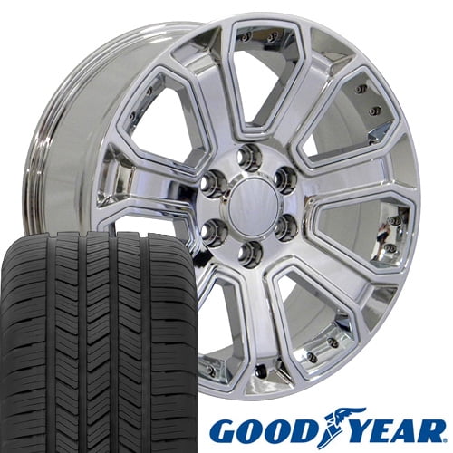 20" Wheels Goodyear Tires Lugs TPMS Fits Chevy Silverado CV93 Chrome