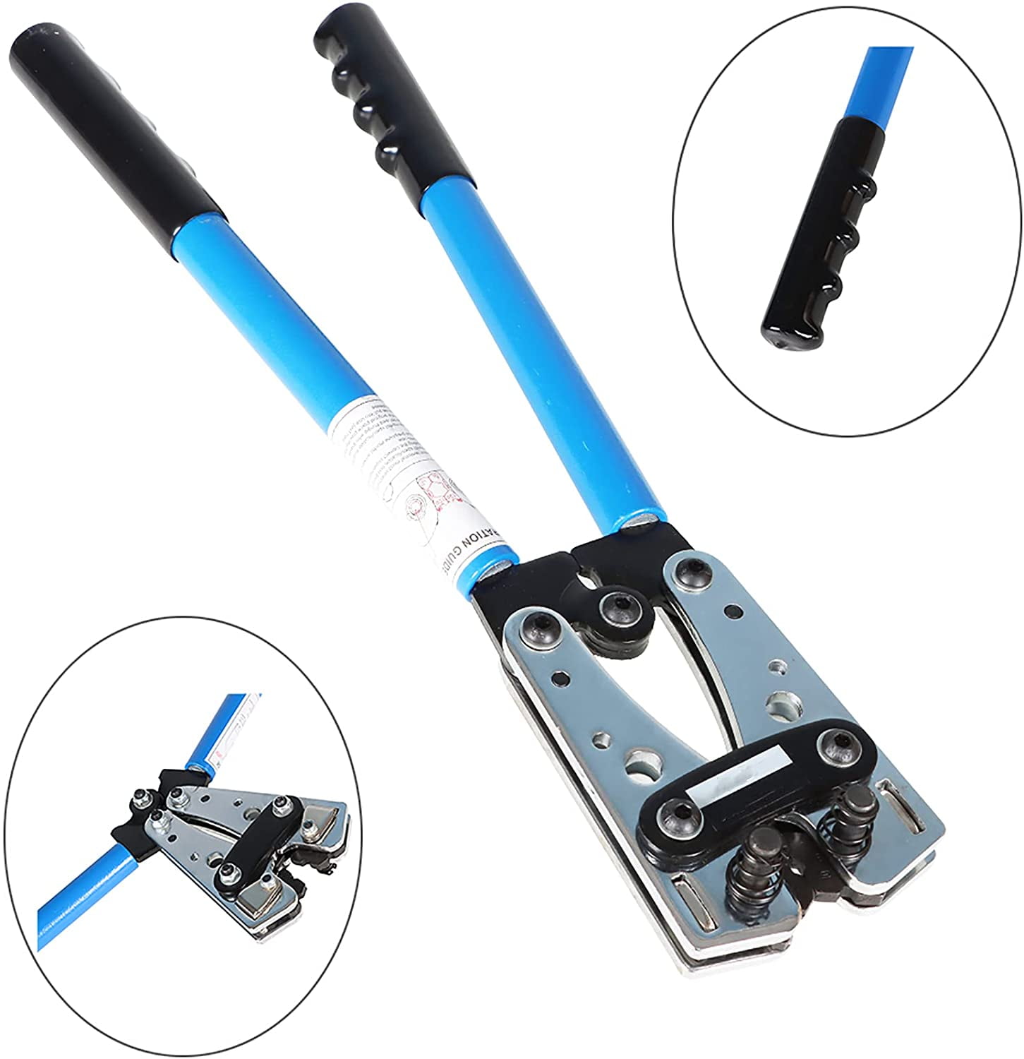 findmall 6-50mm² Battery Cable Lug Crimper Tool Wire Crimping Tool Pliers with Cable Cutter for 10, 8, 6, 4, 2 and 1/0 AWG Crimping Wire Cable Wire Cable Cutting and Crimper