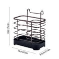 thumbnail image 3 of Xuniizn Iron chopstick tube Iron Kitchen Chopstick Basket Chopstick Tube Wall Hanging Double Grids Multifunctional Storage Rack Kitchen Spoon And Chopstick Storage Rack, 3 of 6