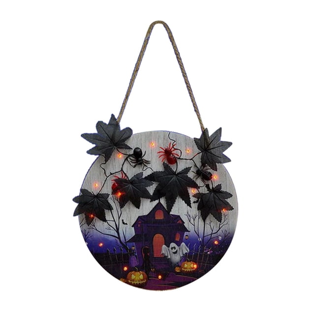 Elodie Creative Halloween Hanging Sign with Light Outdoor Home Window Outdoor Front Whiteboard
