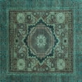 thumbnail image 1 of Ahgly Company Indoor Square Abstract Light Blue Modern Area Rugs, 8' Square, 1 of 4