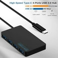 thumbnail image 5 of USB C Hub, Type C Dongle, 4-Port Type C to USB 3.0 Hub Adapter Compatible for MacBook Pro iMac iPad Pro Pixelbook Samsung Galaxy Note Laptops Chromebook Oculus XPS, and More Type C Devices (Black), 5 of 6
