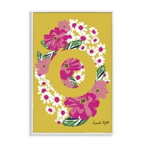 Stupell Industries Floral Bloom Letter O Botanical & Floral Painting White Framed Art Print Wall Art, 20 x 30