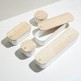 thumbnail image 3 of iDesign, Home White Plastic 5-Piece Organizer Set with Wood Lids, 3 of 7