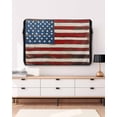 thumbnail image 3 of Outdoor TV Cover 60 to 65 Inch Weatherproof, Retro·Patriotic Waterproof TV Screen Protector for Outside Decor with Zipper and Pocket 58"L x 37"H , American Flag Star Striped Red Navy Blue, 3 of 7