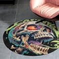 thumbnail image 4 of Psychedelic Zombie Skull Print Round Carpet Circle Rug Outdoor Patio Area Rug Washable Large Area Rugs Hallway Room Decor Fitness Mats, 4 of 8