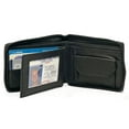 thumbnail image 2 of Black Genuine Leather Mens Bifold Wallet Card Coin Holder Plastic Sleeve Inserts ID Zip Around, 2 of 11