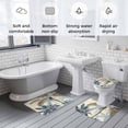 thumbnail image 5 of Palm Tree Beach Bath Mat 3 Piece Bathroom Rug Set, Watercolor Botanical Seaside Non Slip Bath Rug Contour Mat and Toilet Lid Cover, Absorbent Shower Mats Soft Bath Rugs and Mats Sets, 5 of 8