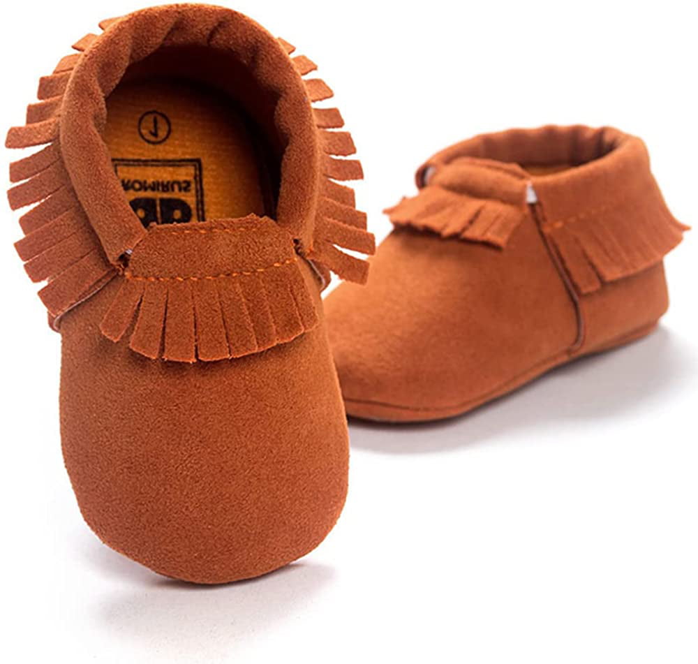 Toddler Baby Girl Boys Tassle Soft Sole Crib Shoes Leather Prewalker Moccasins 