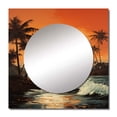 thumbnail image 2 of Designart "Sunset Tranquility In Tropical Twilight" Palms & Palm Trees Orange Large Square Mirror - Square Bedroom Mirror Printed Wall Decor - Traditional Square Printed Wall Mirror Art, 2 of 5