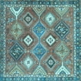thumbnail image 1 of Ahgly Company Indoor Square Persian Light Blue Traditional Area Rugs, 3' Square, 1 of 4