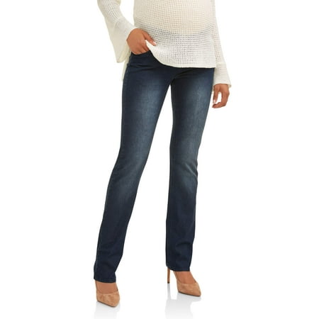 Oh! Mamma Maternity Straight Leg Jeans with Demi Panel - Available in Plus (Best Jeans After Pregnancy)