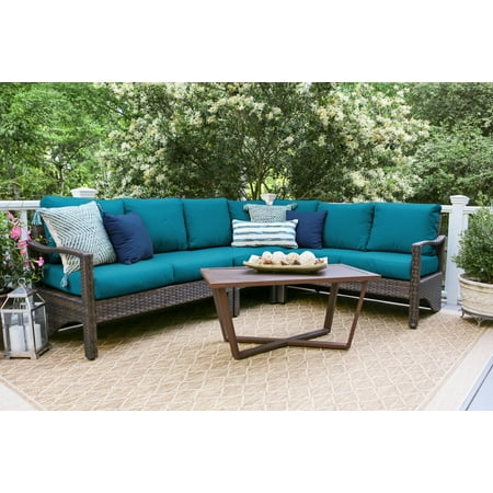 Augusta Seating - Augusta 5pc Outdoor Wicker Corner Sectional