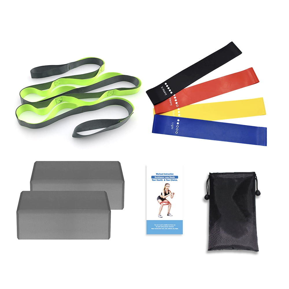 8pcs Yoga Equipment Set Yoga Daisy Chain Yoga Blocks Resistance Loop