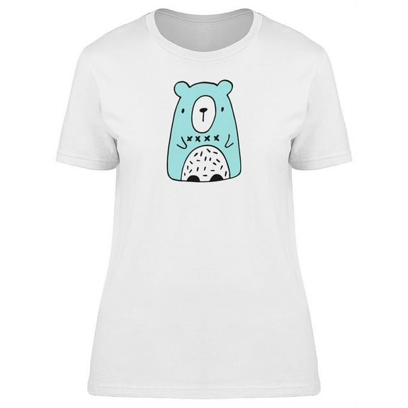 Cute Cartoon Blue Bear Tee Women's -Image by Shutterstock