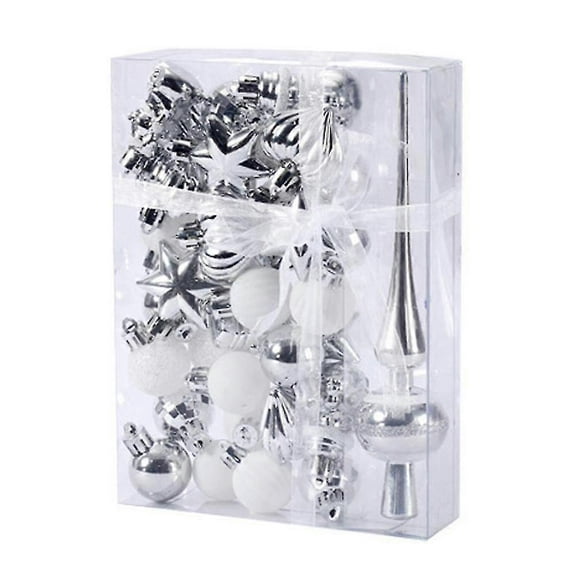 34 Christmas Baubles Christmas Decoration Set, Plastic Shatterproof, Christmas Tree Decoration