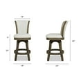 thumbnail image 4 of Henry 26" Armless Swivel Counter Height Bar Stool Natural White Linen 3 Pc Set, 4 of 11