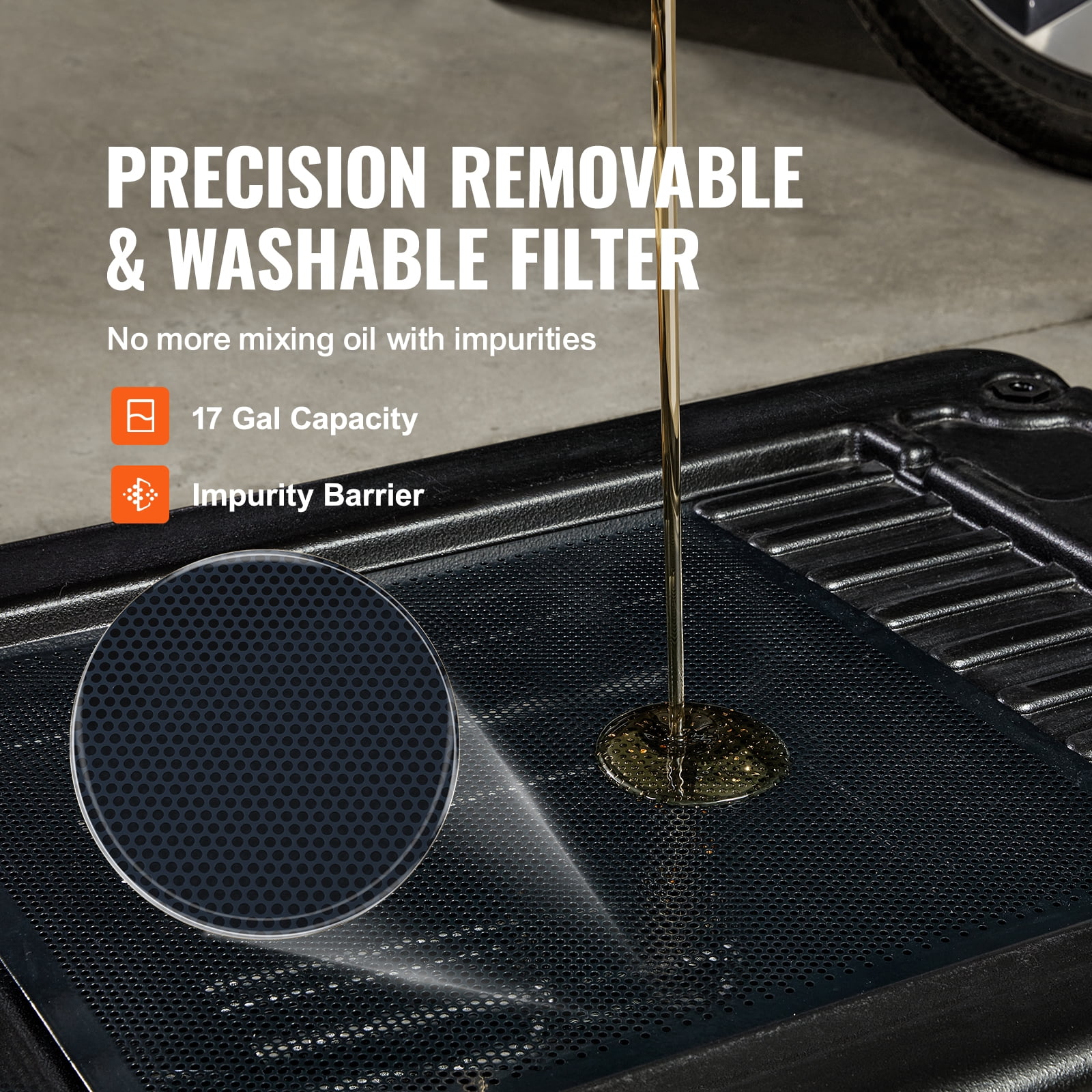 KFFKFF Low Profile Drain Pan 17 Gallon Drain Pan with 180 W Electric Pump