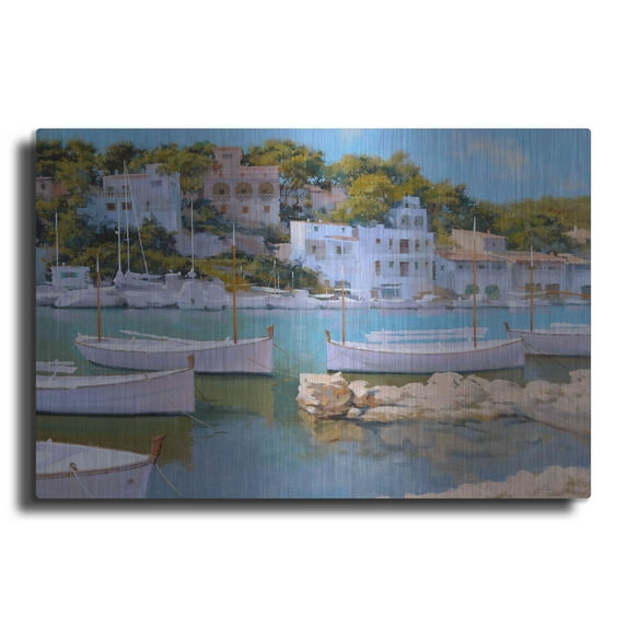 Luxe Metal Art 'Cala Figuera 32' by Alex Hook Krioutchkov, Metal Wall Art, 36"x24"
