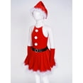 thumbnail image 4 of TSSOE Christmas Santa Claus Dress for Girls Sleeveless Velevet Tutu with Arm Sleeve Hats Clothes Set Red 6, 4 of 7