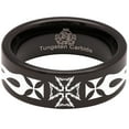 thumbnail image 5 of Iron Cross Flame Tungsten Carbide Ring, 5 of 9