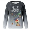 thumbnail image 4 of Noël Femmes Sweat-Shirt Vacances Noël Outwear Manches Longues Fermeture Cardigan Col Rond Chaud Pull Mi Longueur Veste Imprimé Pull de Mode, 4 of 6