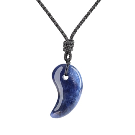COAI Sodalite Healing Stone Magatama Amulet Pendant Necklace